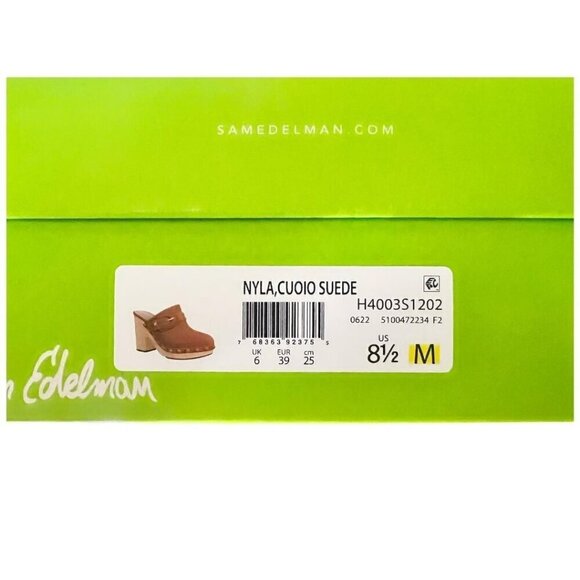 Sam Edelman Womens Brown Faux Suede Slip On Wooden Clog Heels Sz 8.5 New - Picture 7 of 9